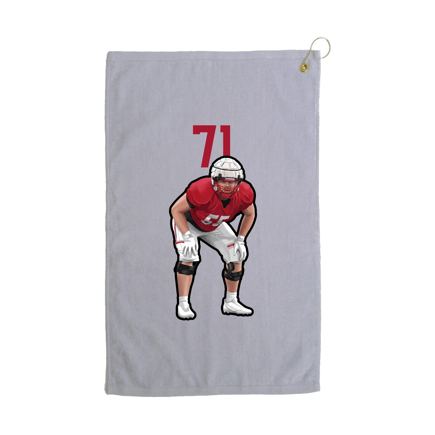Golf Towel — Number Top in Grey