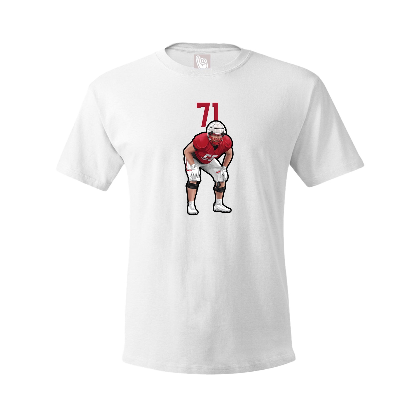 Youth Tee — Number Top in White