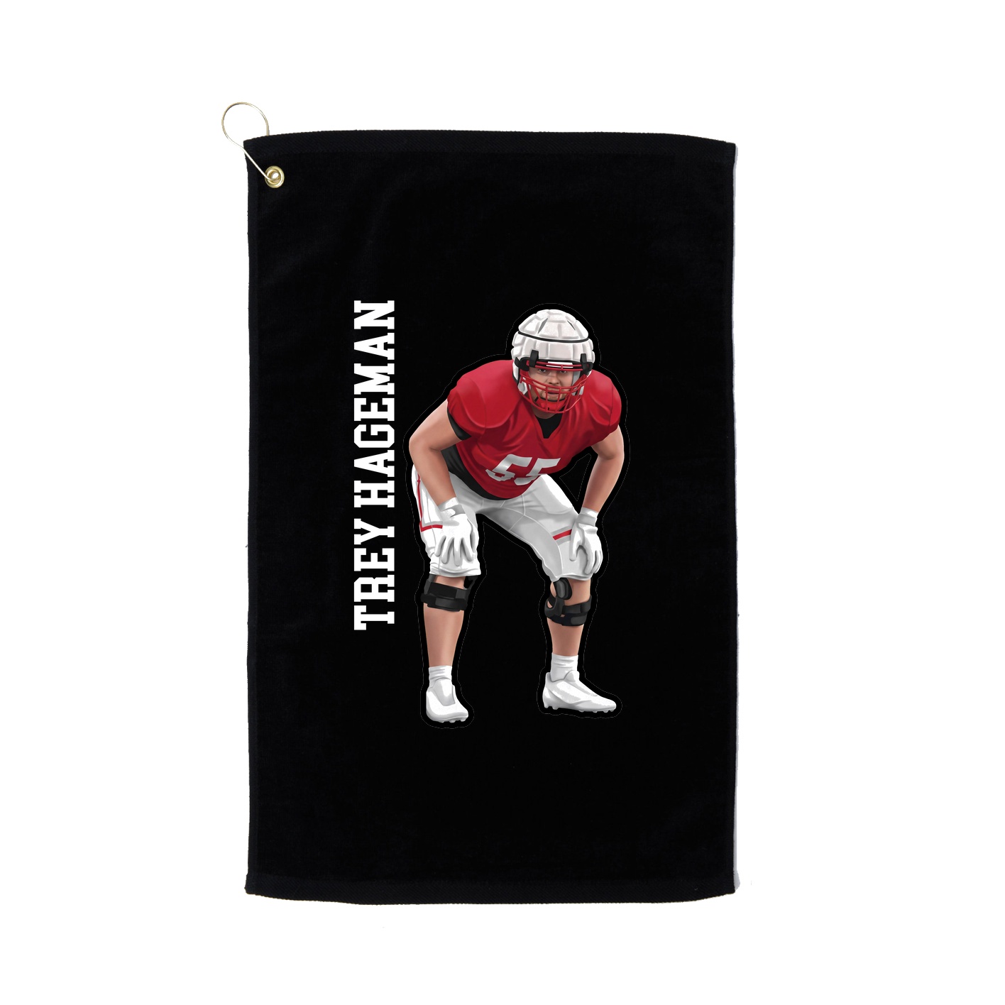 Golf Towel — Name Vertical in Black