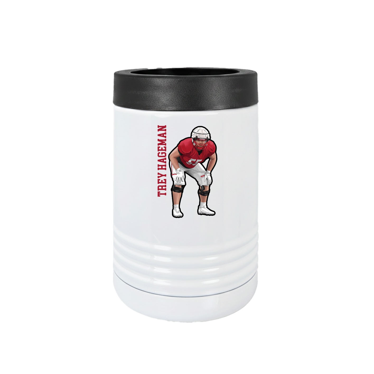 Beverage Holder — Name Vertical in White