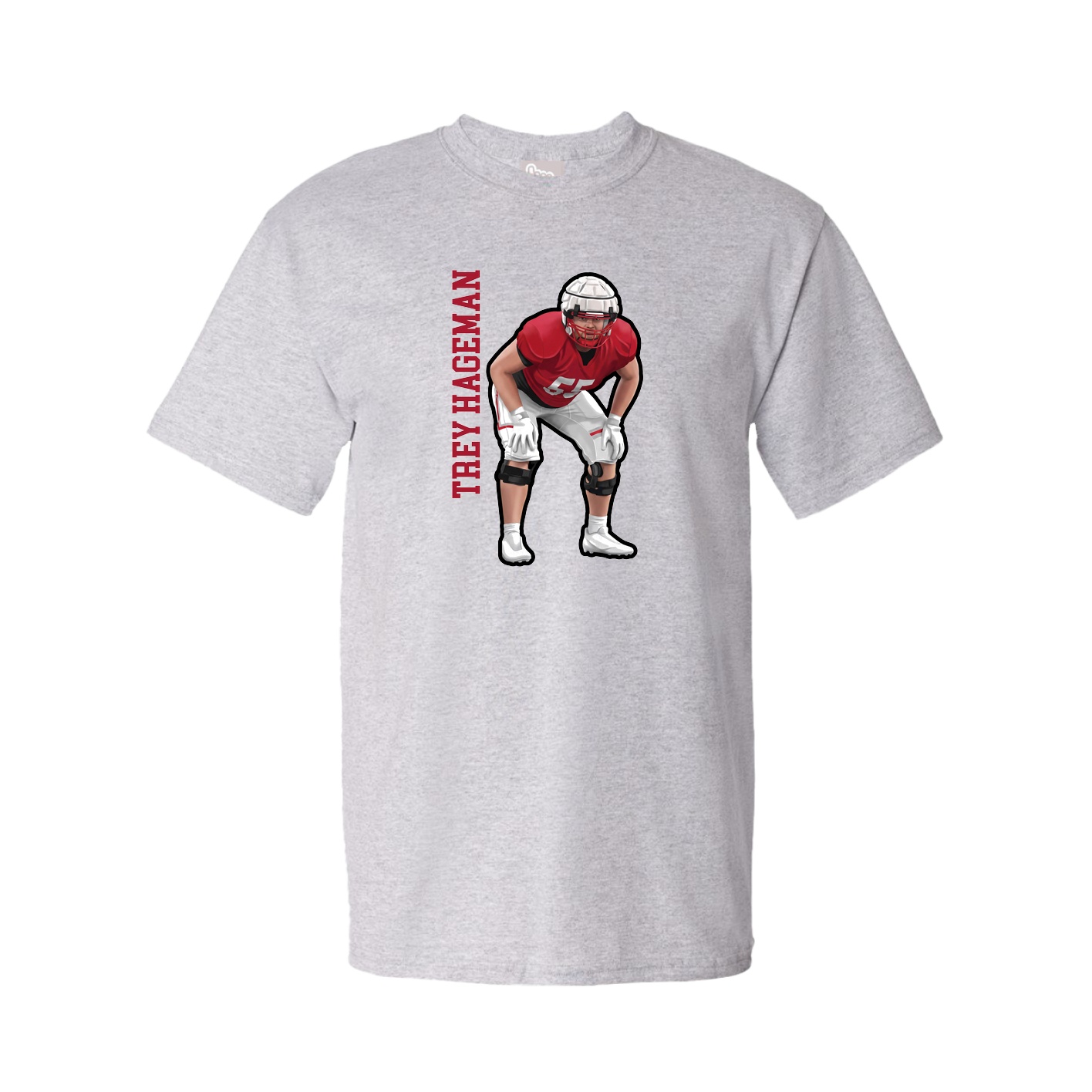 Youth Tee — Name Vertical in Grey