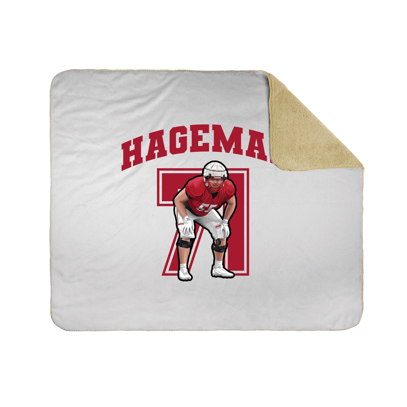 Throw Blanket — Number in White