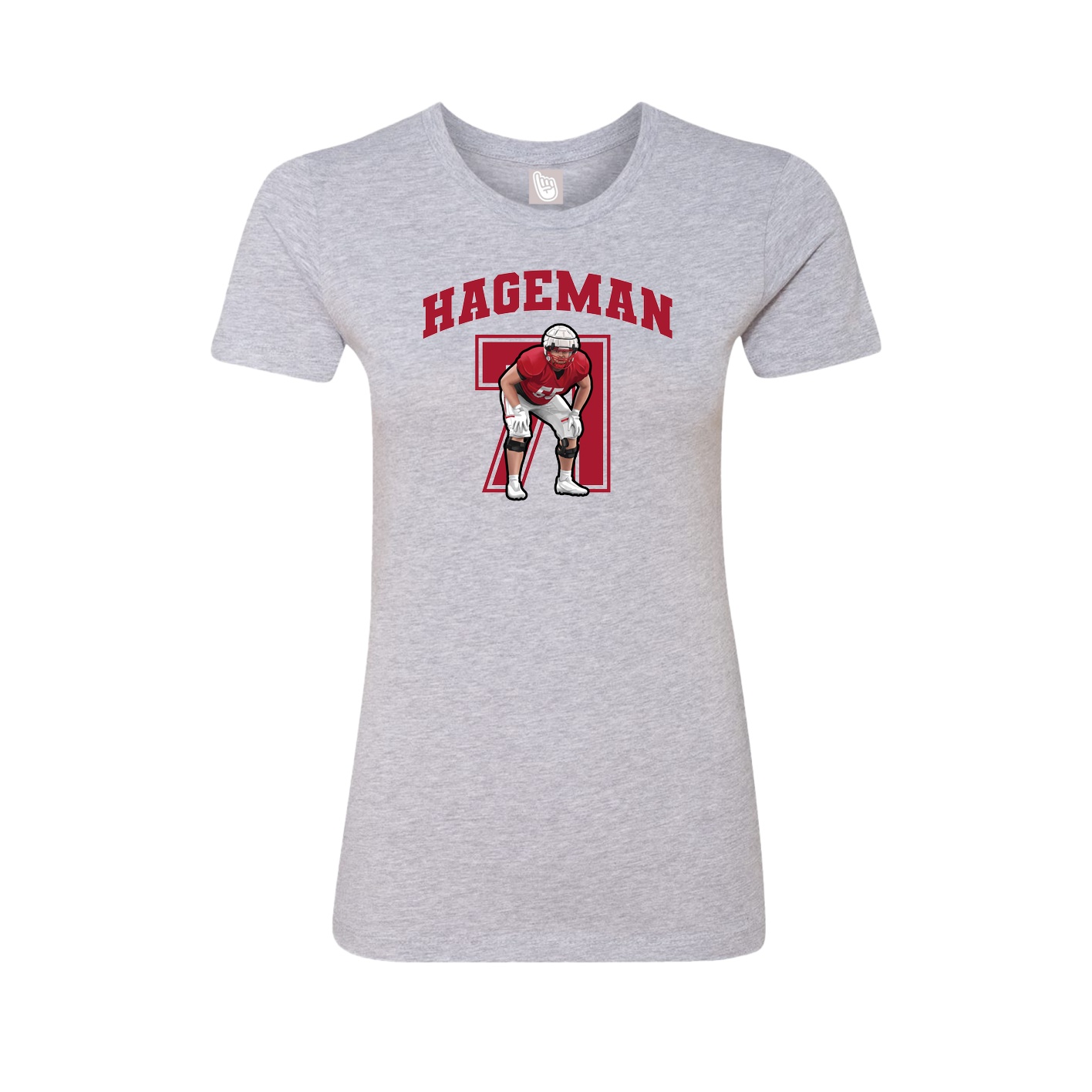 Fitted Women's Tee — Number in Grey