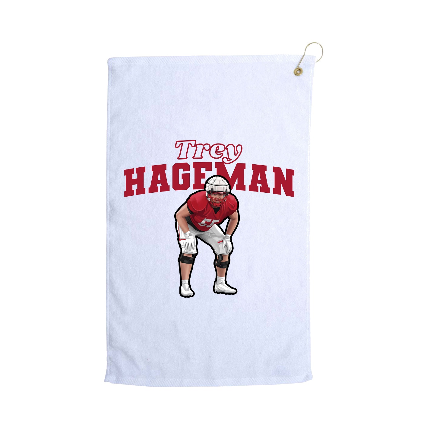 Golf Towel — Name Arch in White