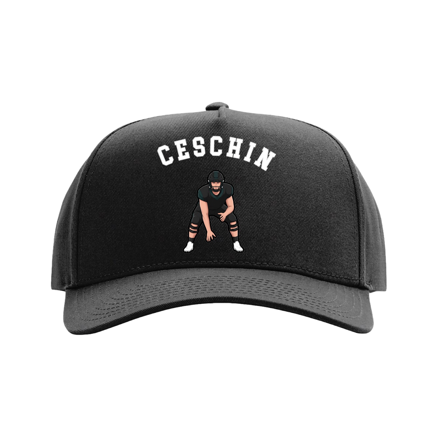 Full Fabric Five-Panel Champ Cap — Shirsey Arch in Black