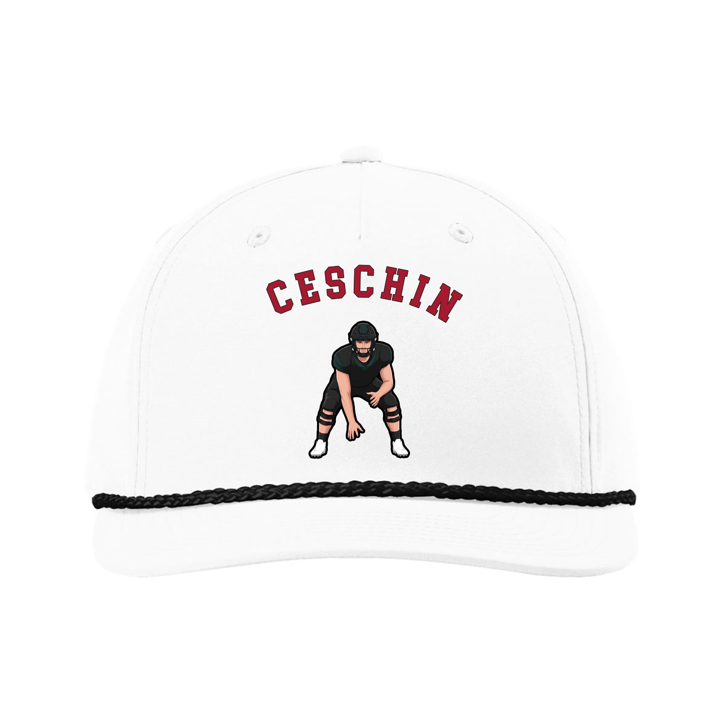 Five-Panel Classic Rope Cap — Shirsey Arch in White