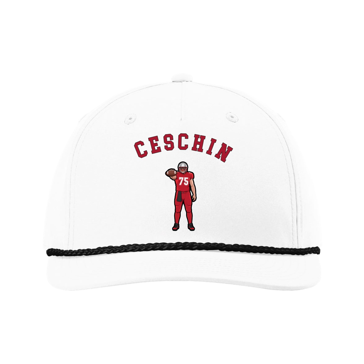 Five-Panel Classic Rope Cap — Shirsey Arch in White