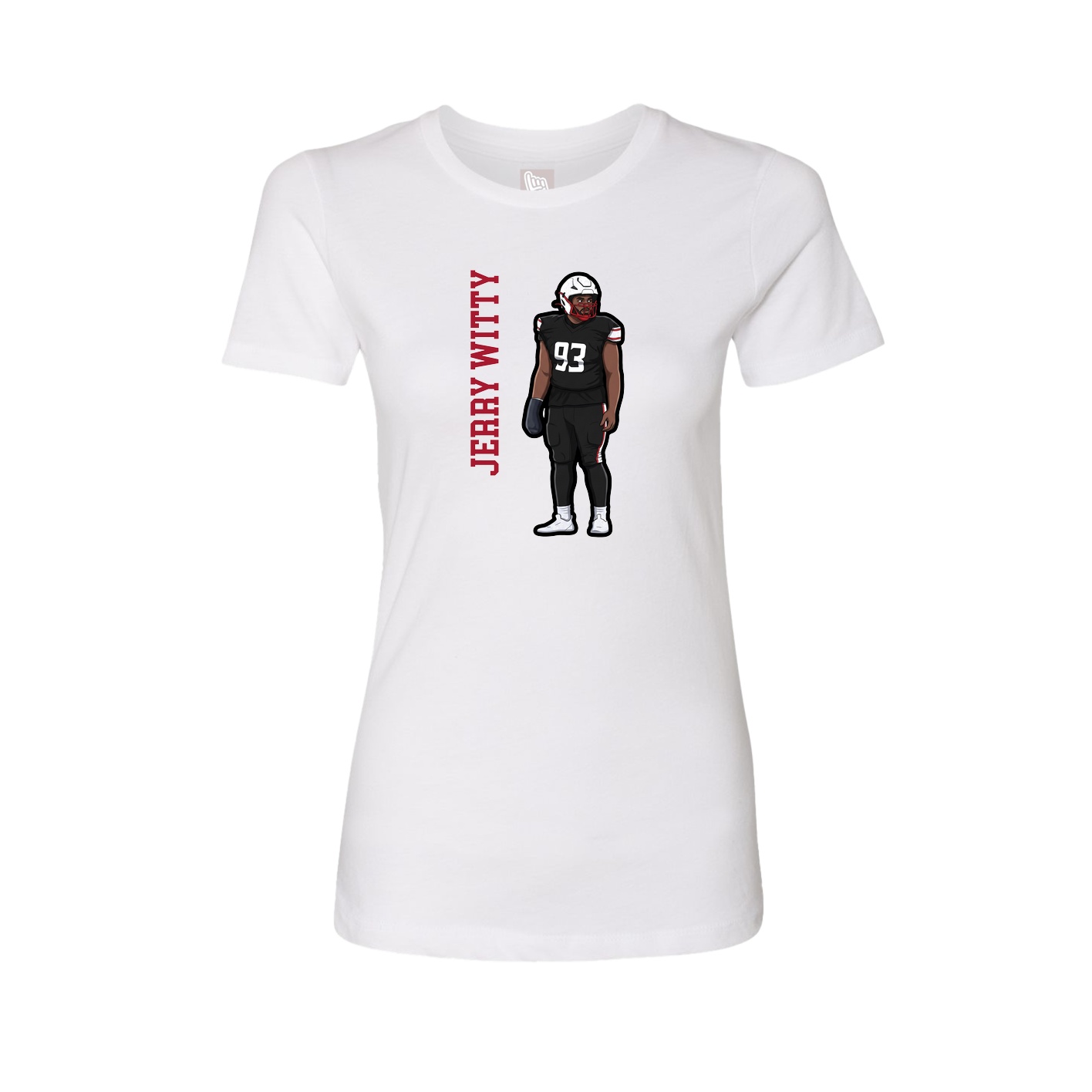 Fitted Women's Tee — Name Vertical in White