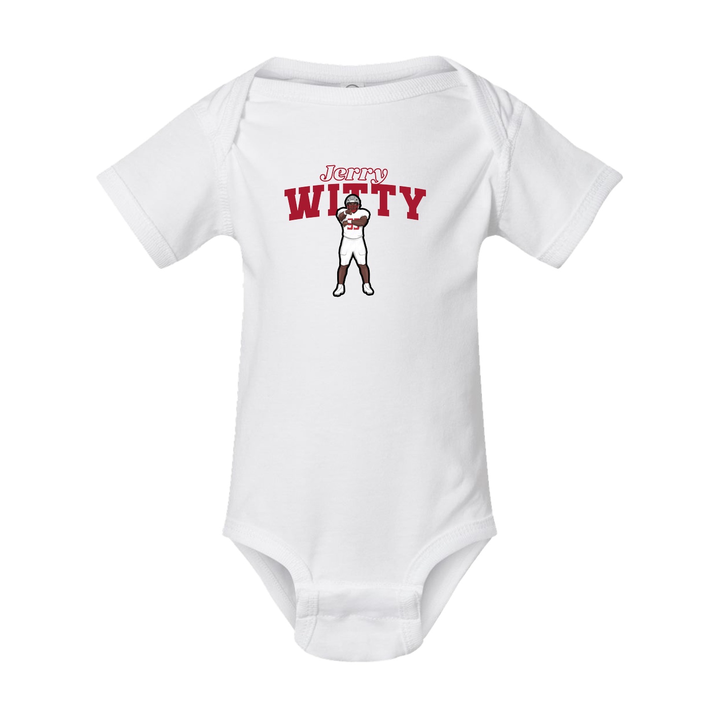 Baby Onesie — Name Arch in White
