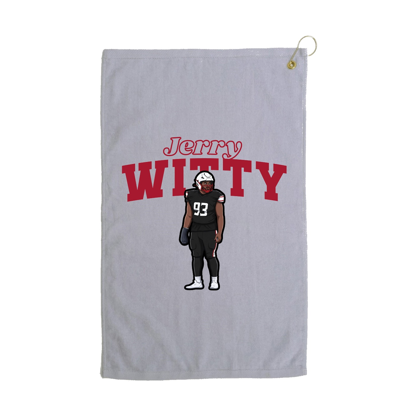 Golf Towel — Name Arch in Grey