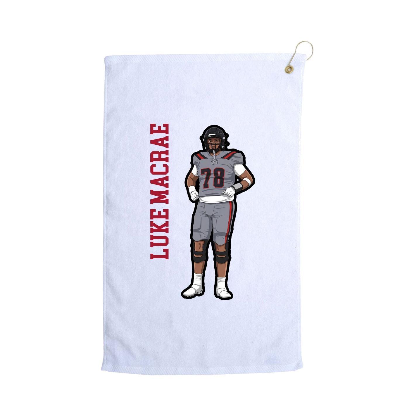 Golf Towel — Name Vertical in White