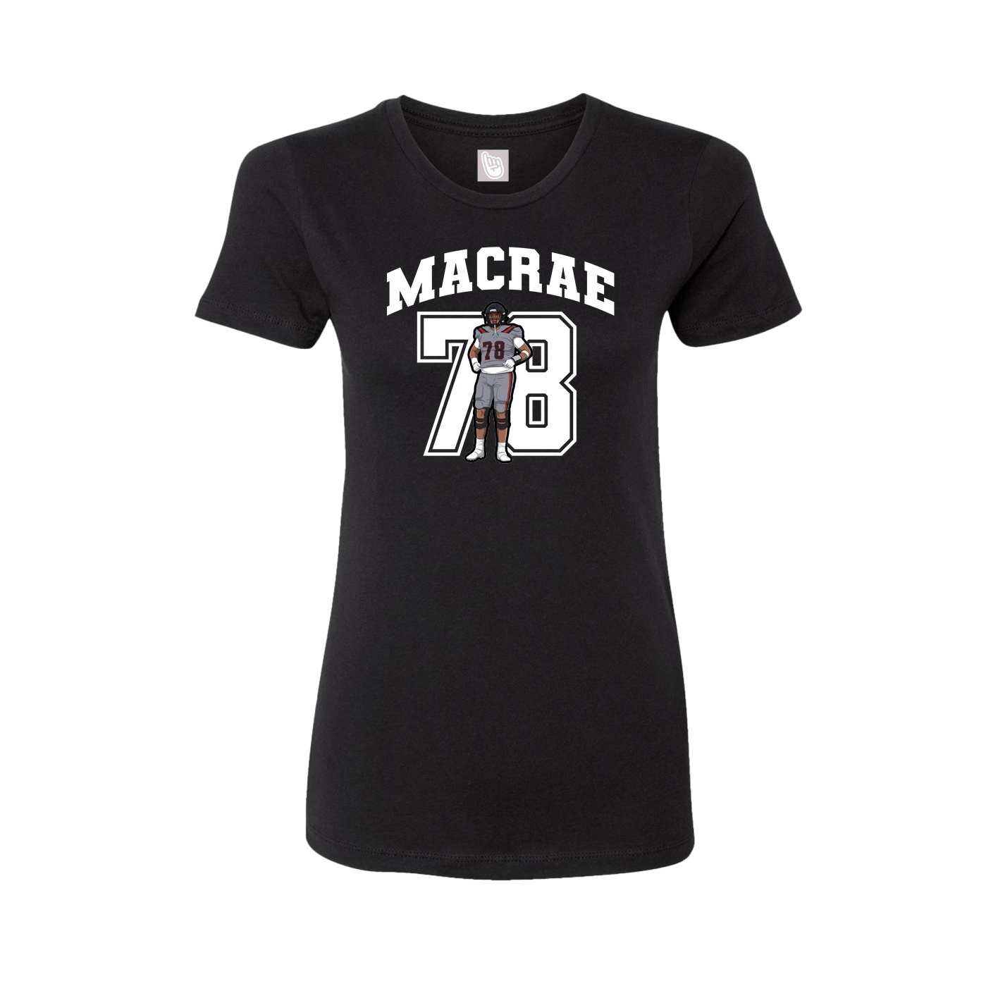 Fitted Women's Tee — Number in Black