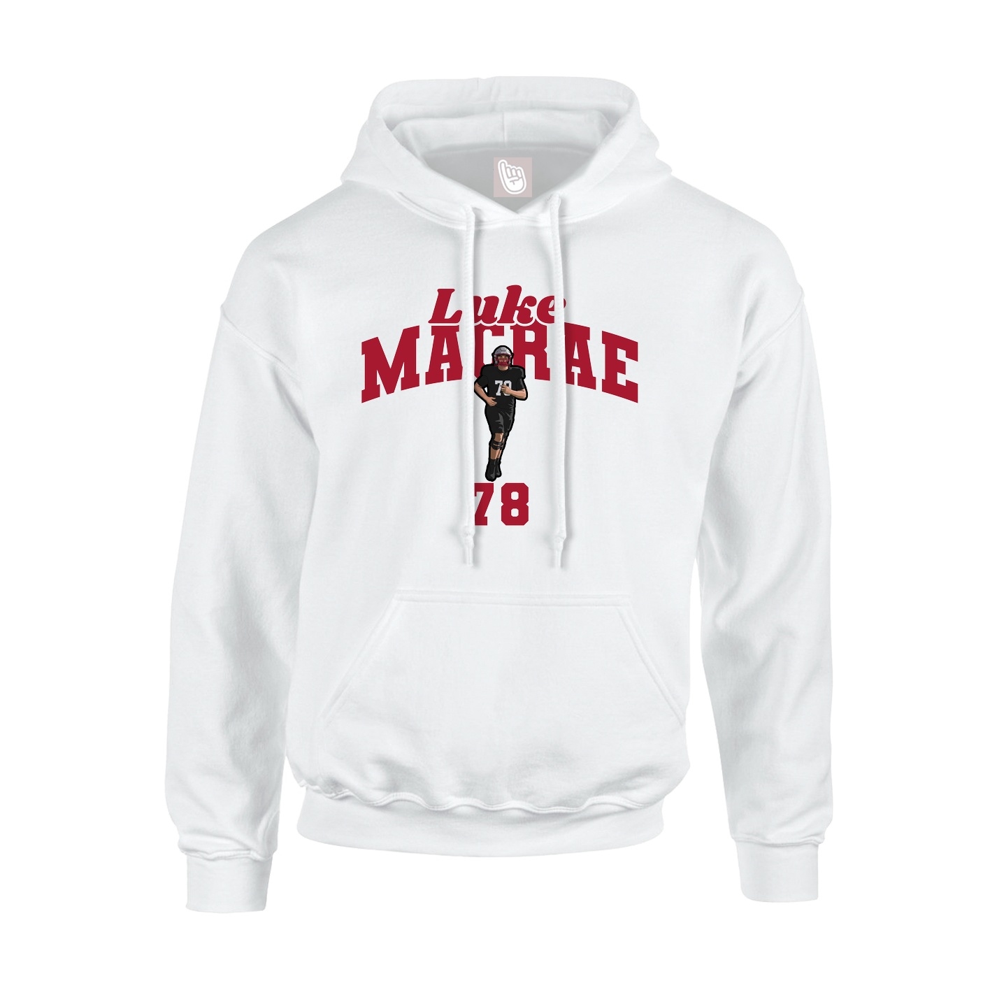 Youth Hoodie — Signature Arch in White