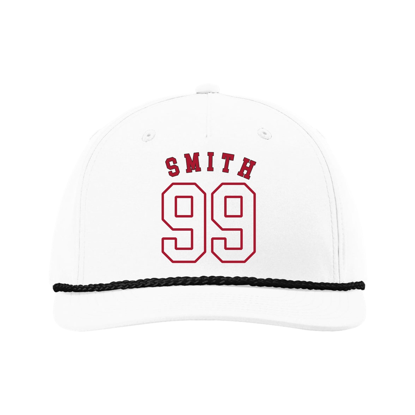 Five-Panel Classic Rope Cap — Shirsey Arch in White