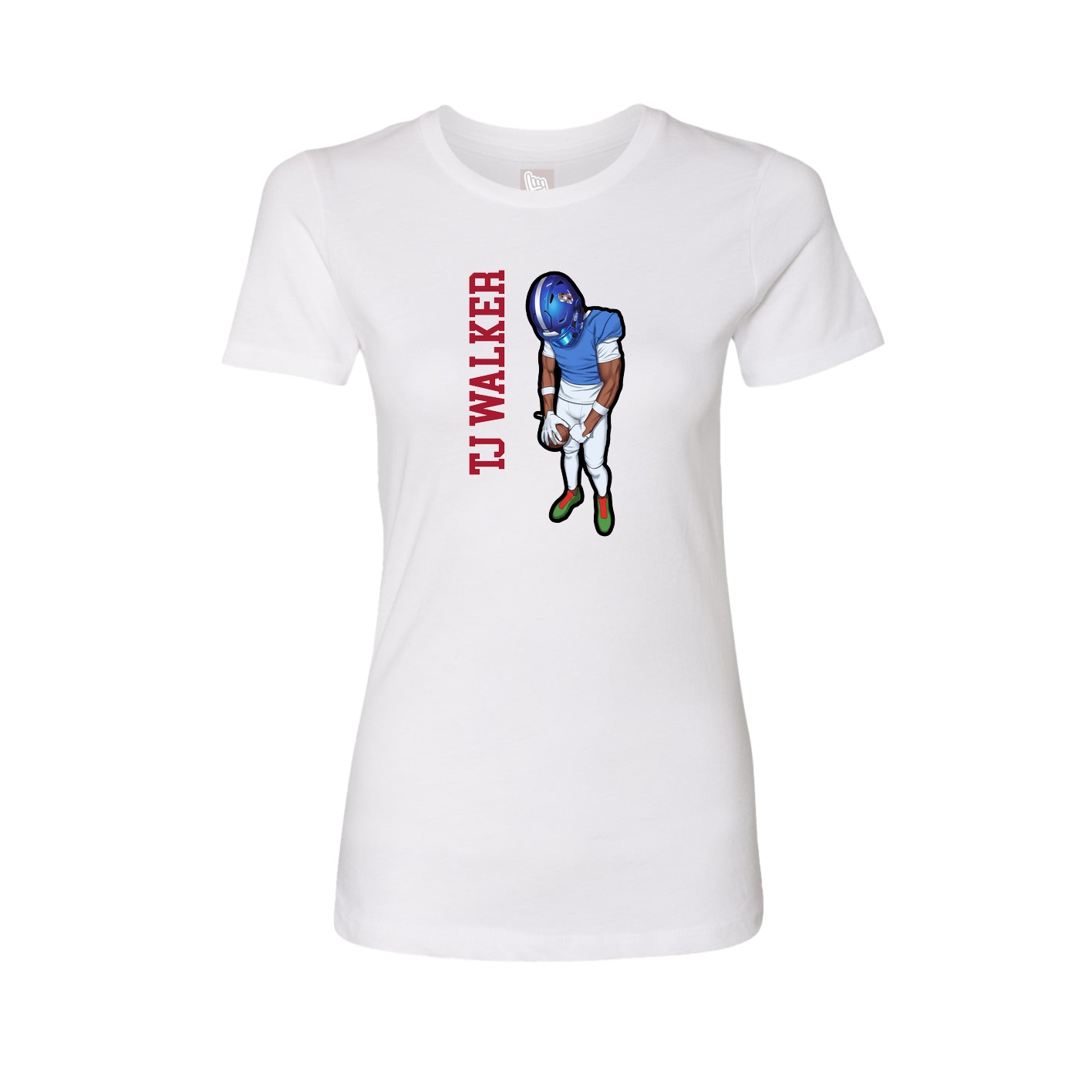 Fitted Women's Tee — Name Vertical in White