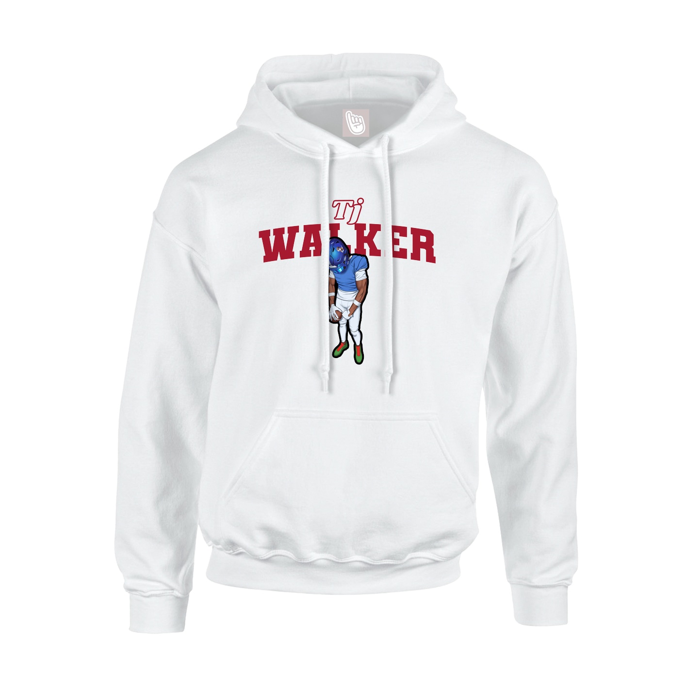 Youth Hoodie — Name Arch in White