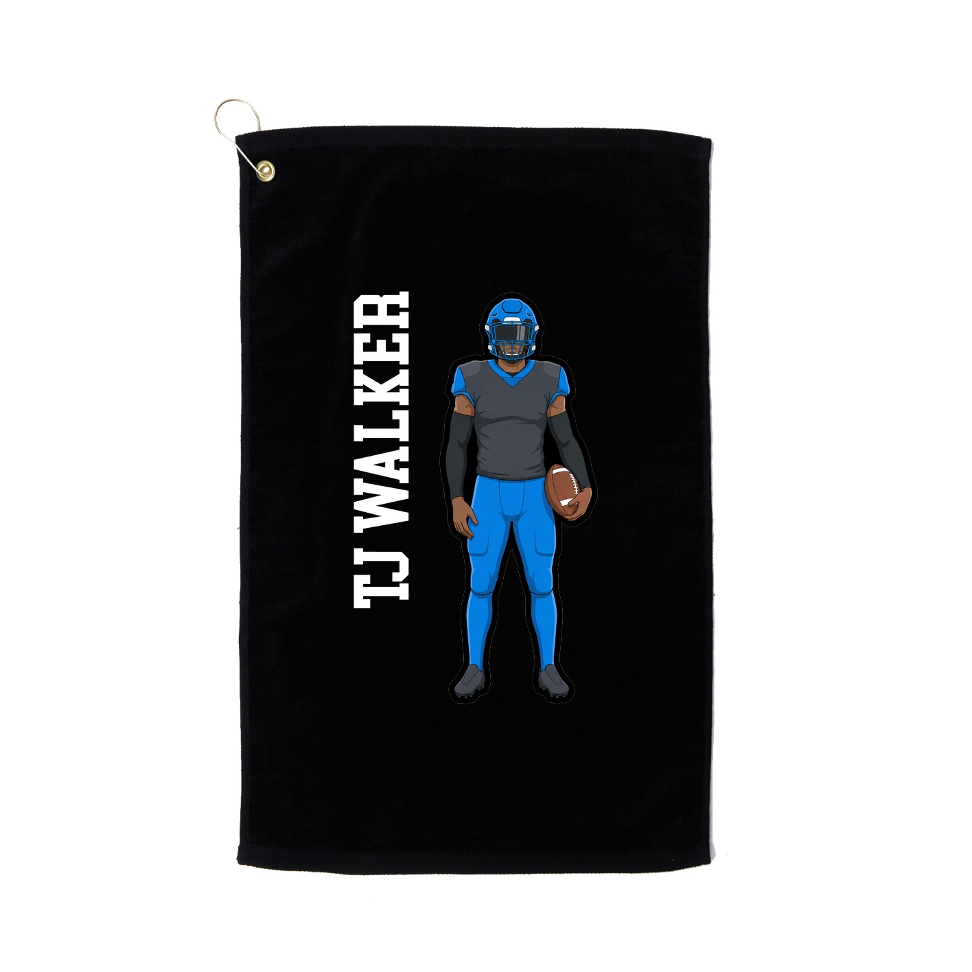 Golf Towel — Name Vertical in Black