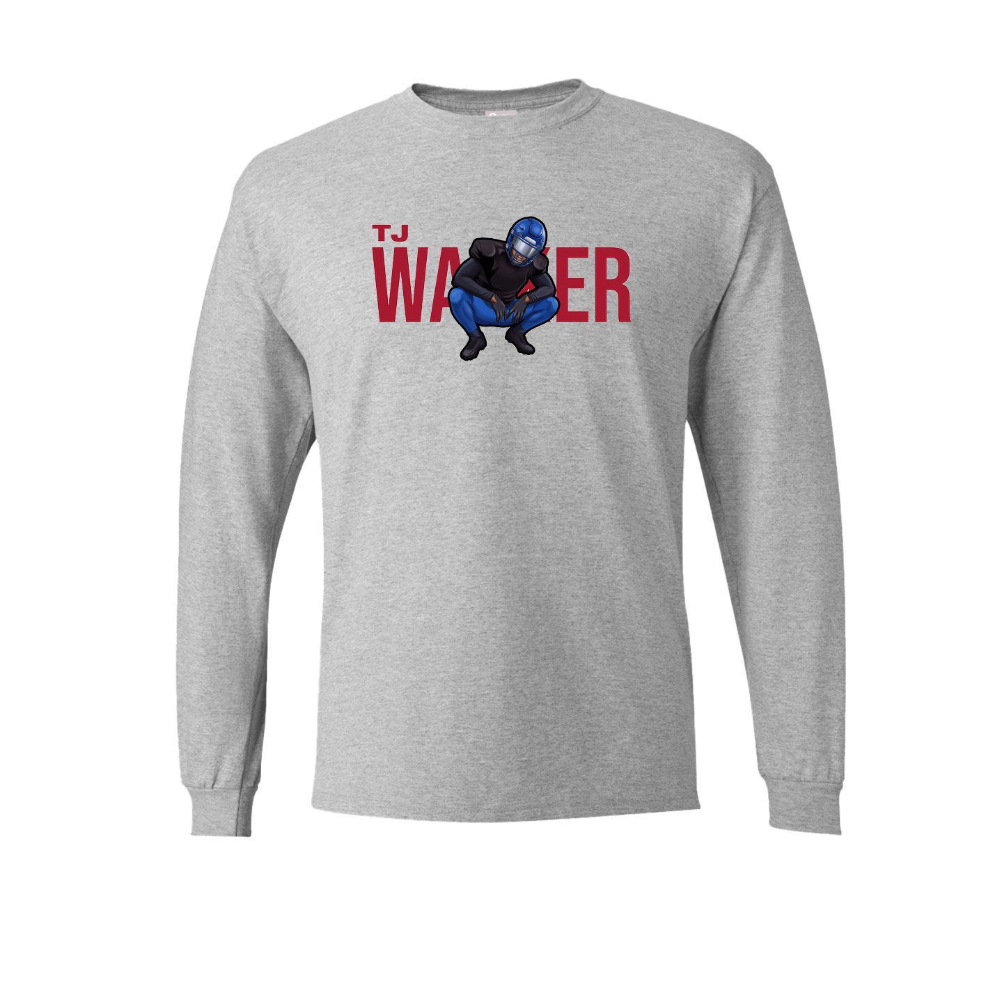 Long Sleeve Tee — Player Name in Grey