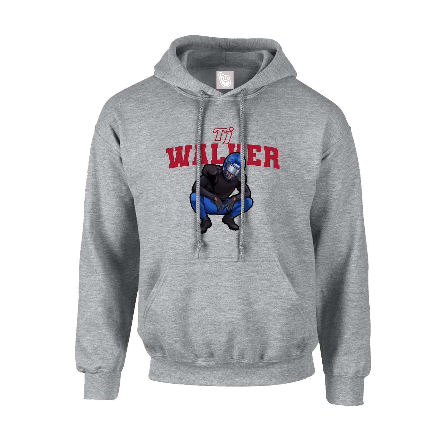 Hoodie — Name Arch in Grey
