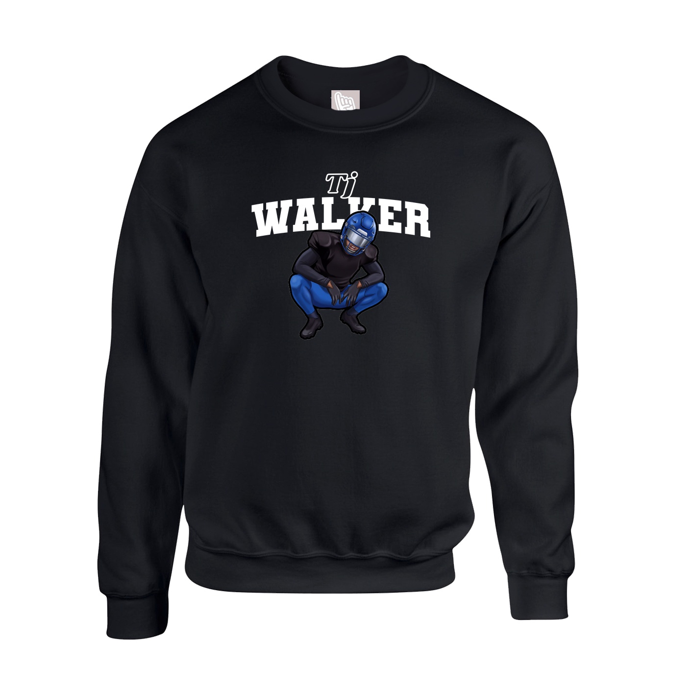 Fleece Crew — Name Arch in Black