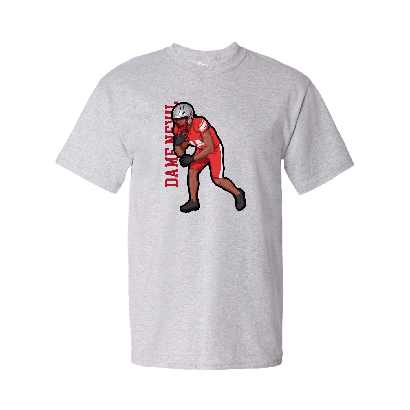 Youth Tee — Name Vertical in Grey