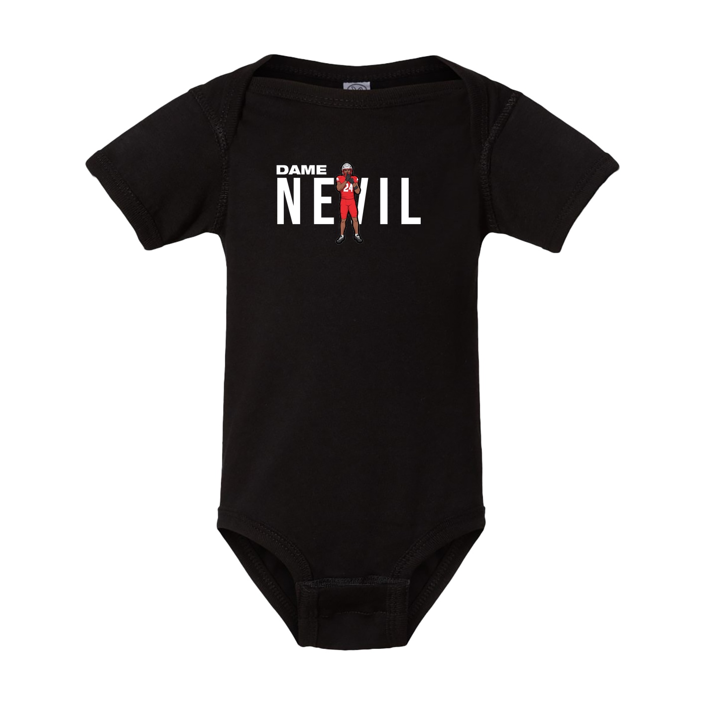 Baby Onesie — Player Name in Black