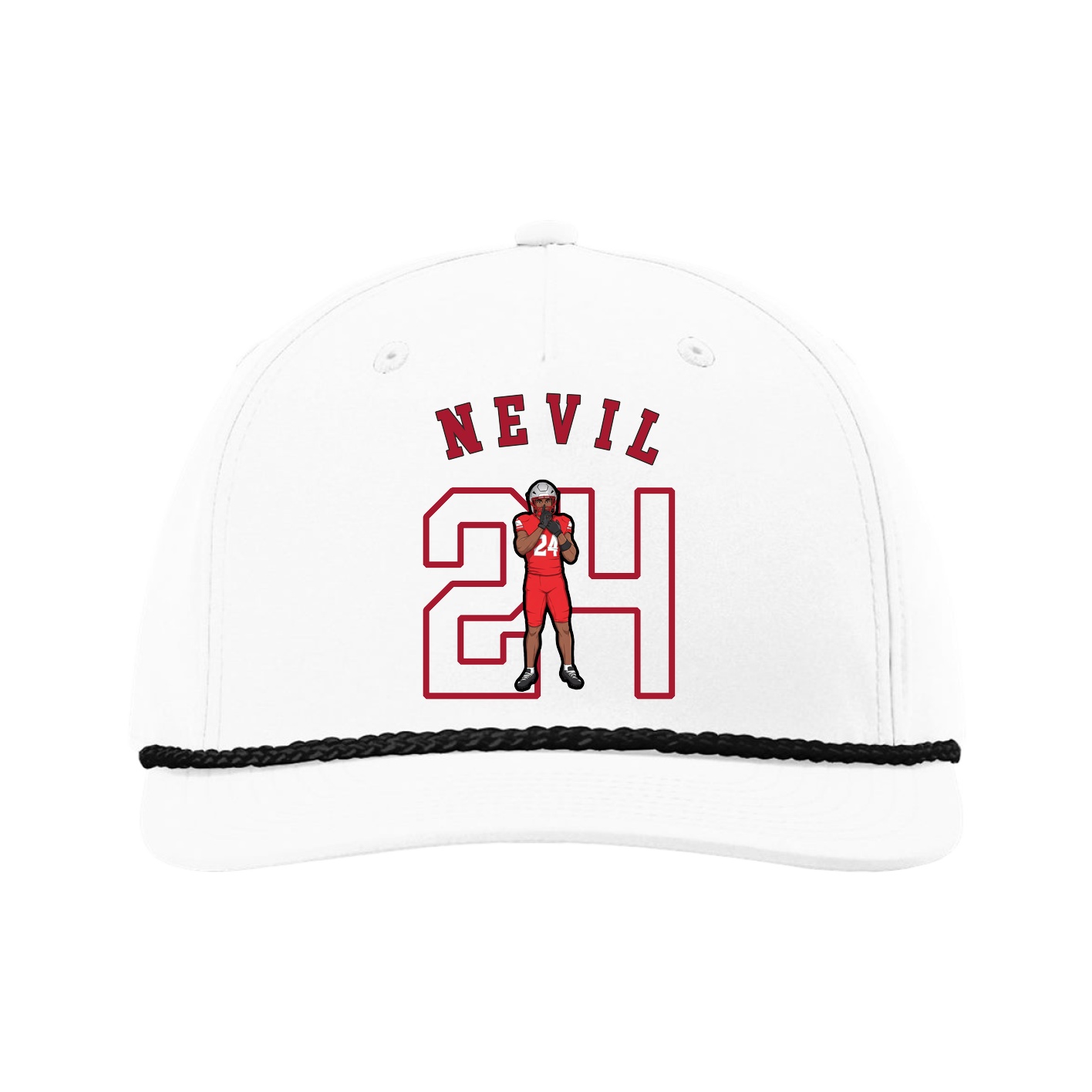 Five-Panel Classic Rope Cap — Shirsey Arch in White