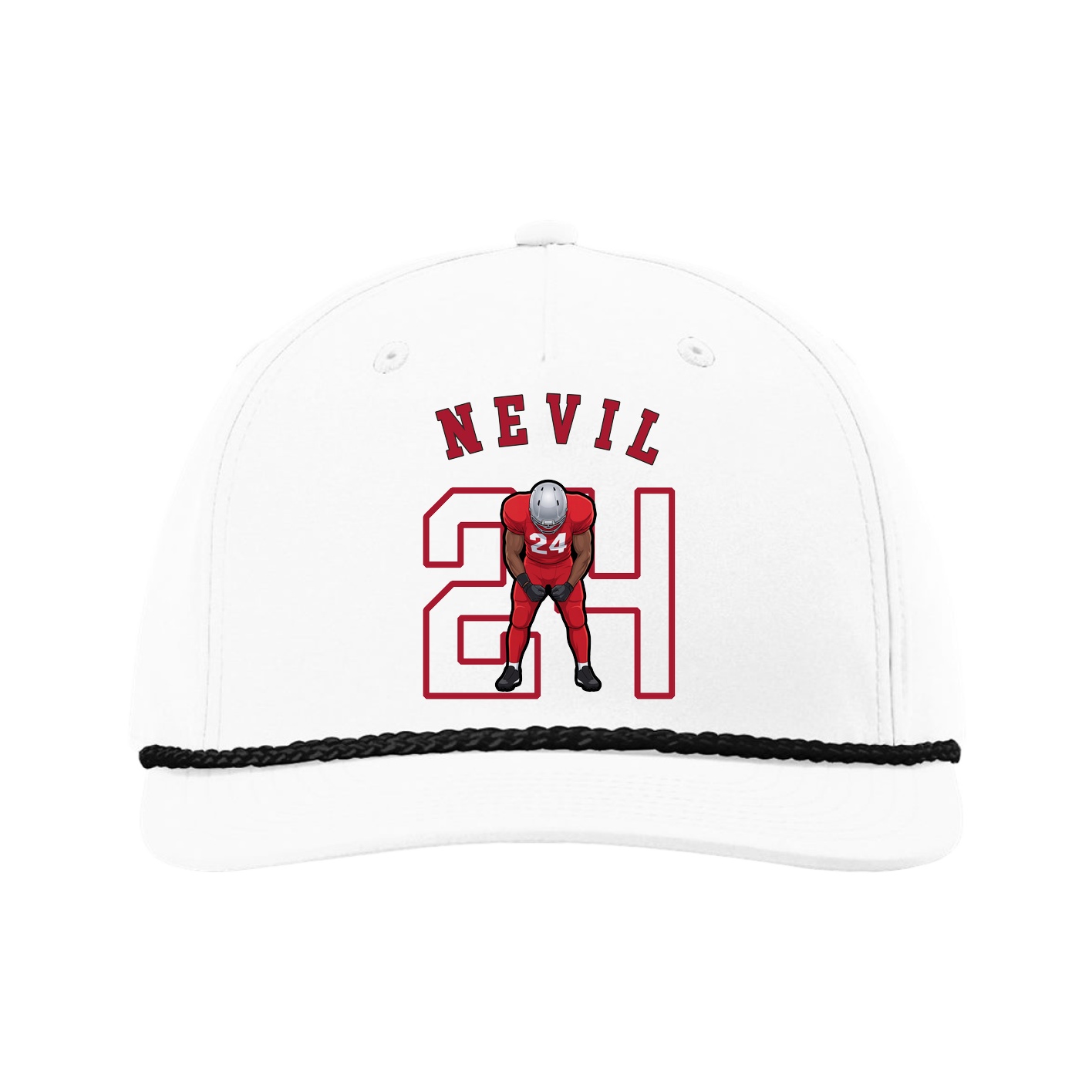 Five-Panel Classic Rope Cap — Shirsey Arch in White