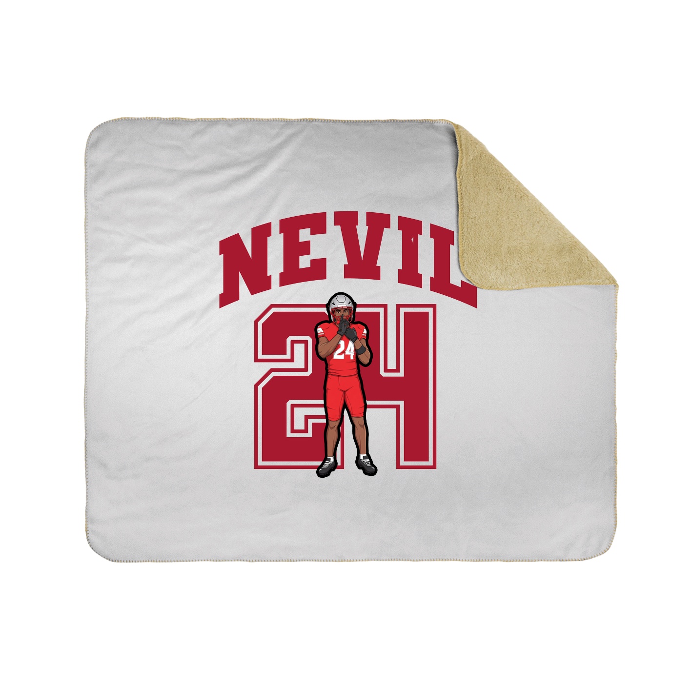 Throw Blanket — Number in White