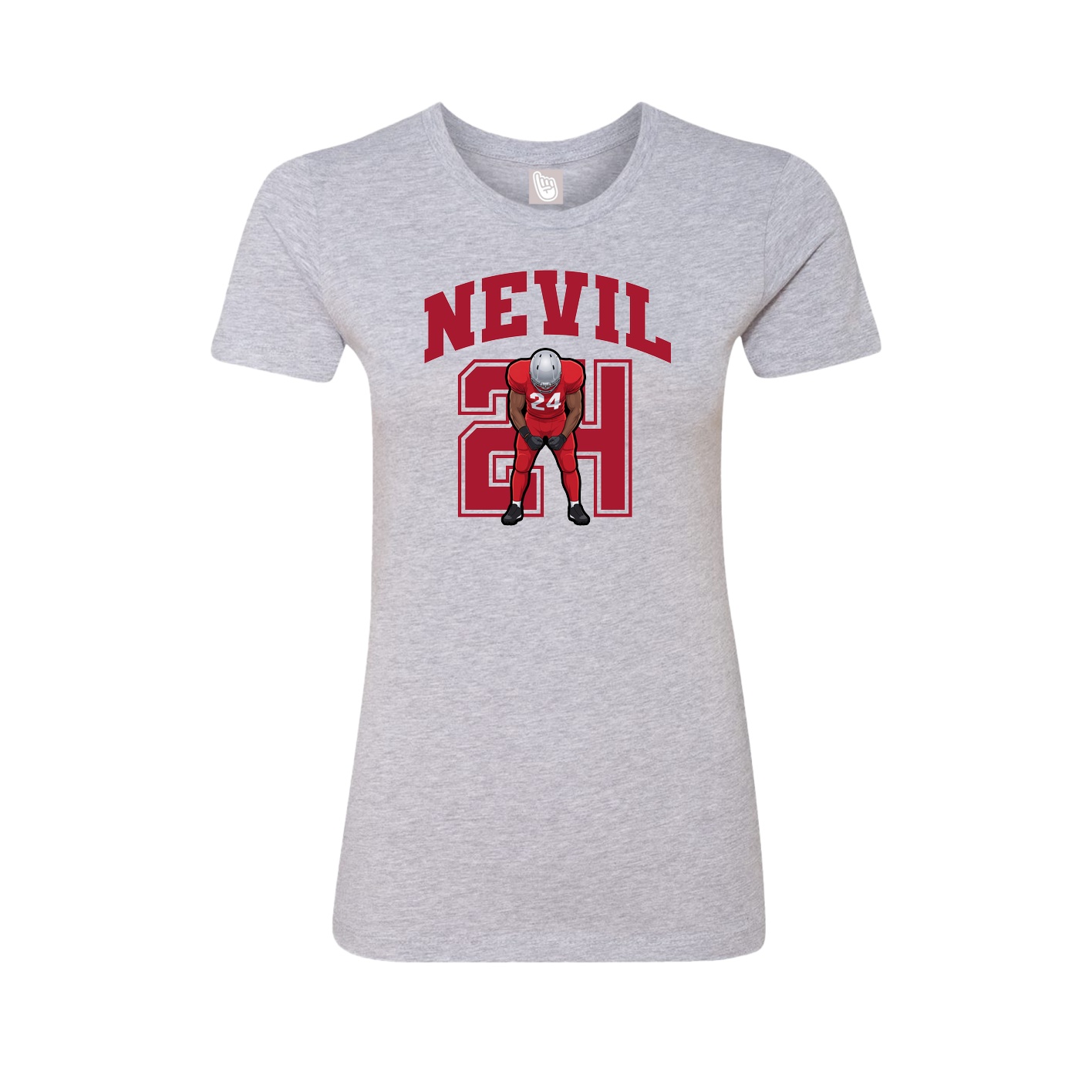 Fitted Women's Tee — Number in Grey