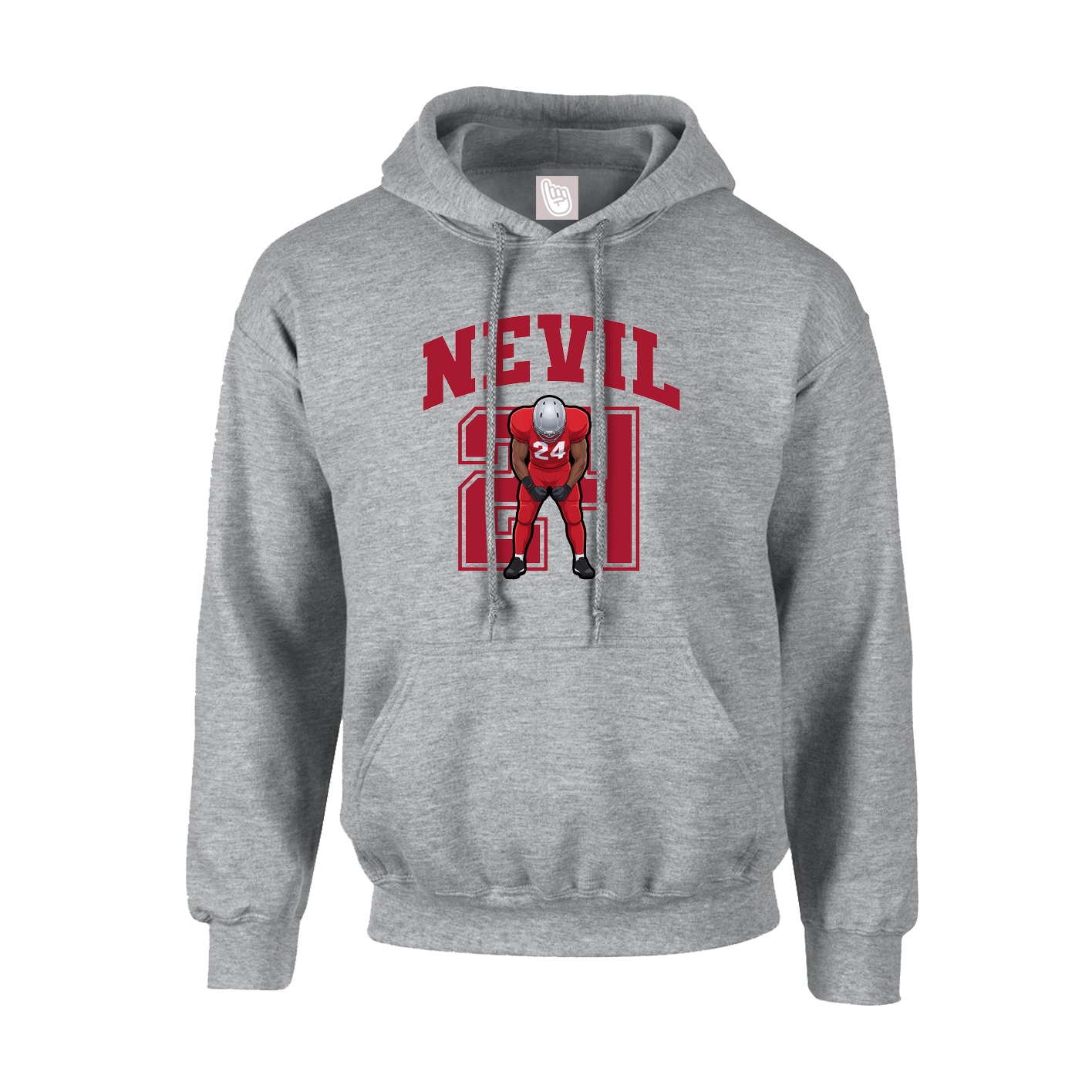 Hoodie — Number in Grey
