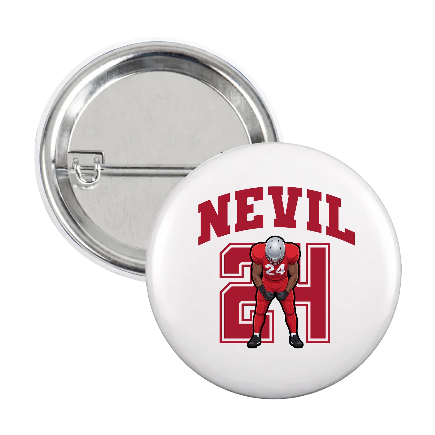 Game Day Button — Number in White