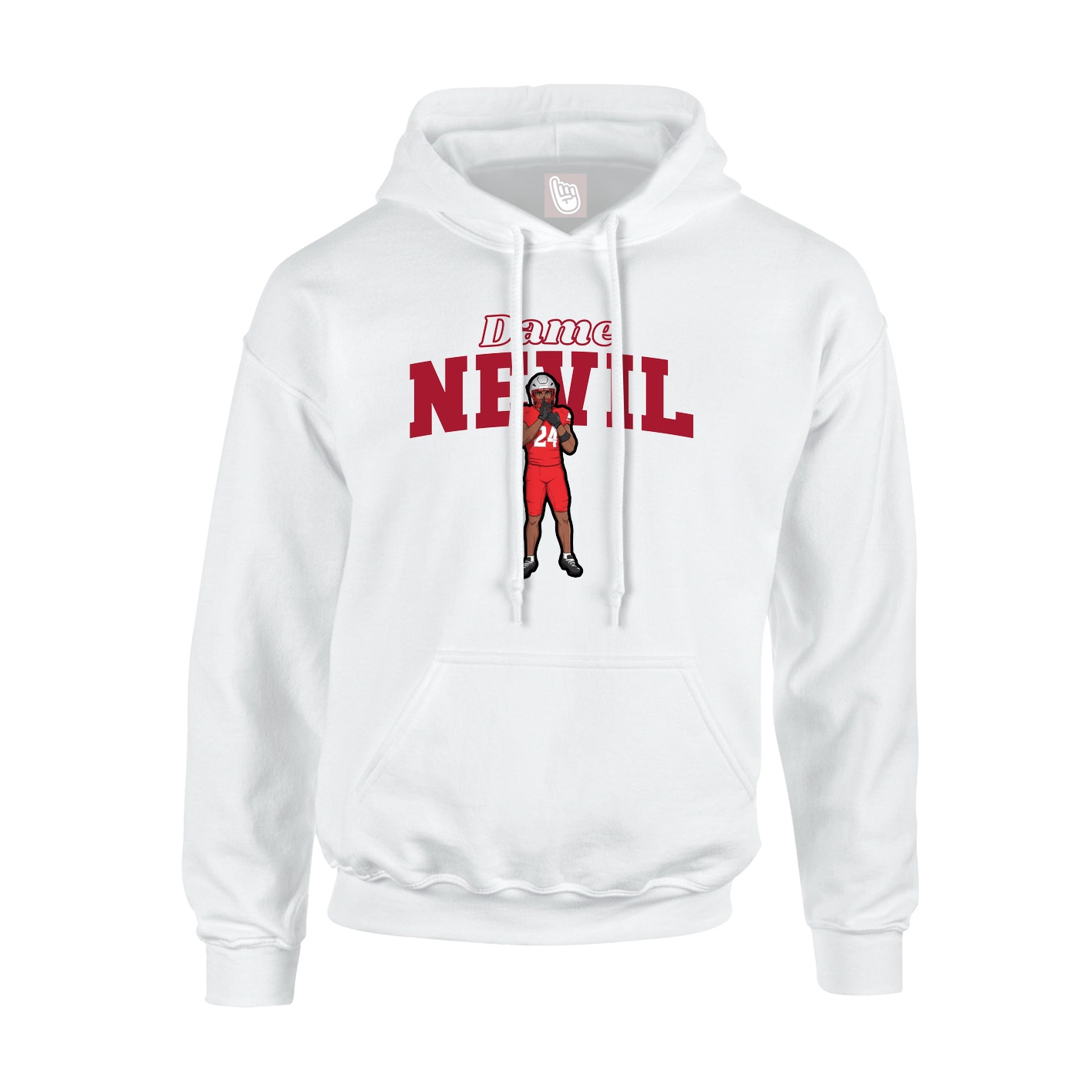 Hoodie — Name Arch in White
