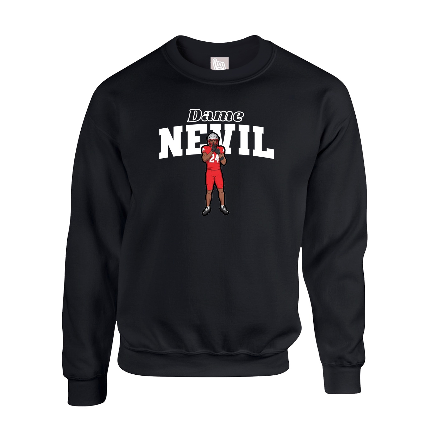 Fleece Crew — Name Arch in Black