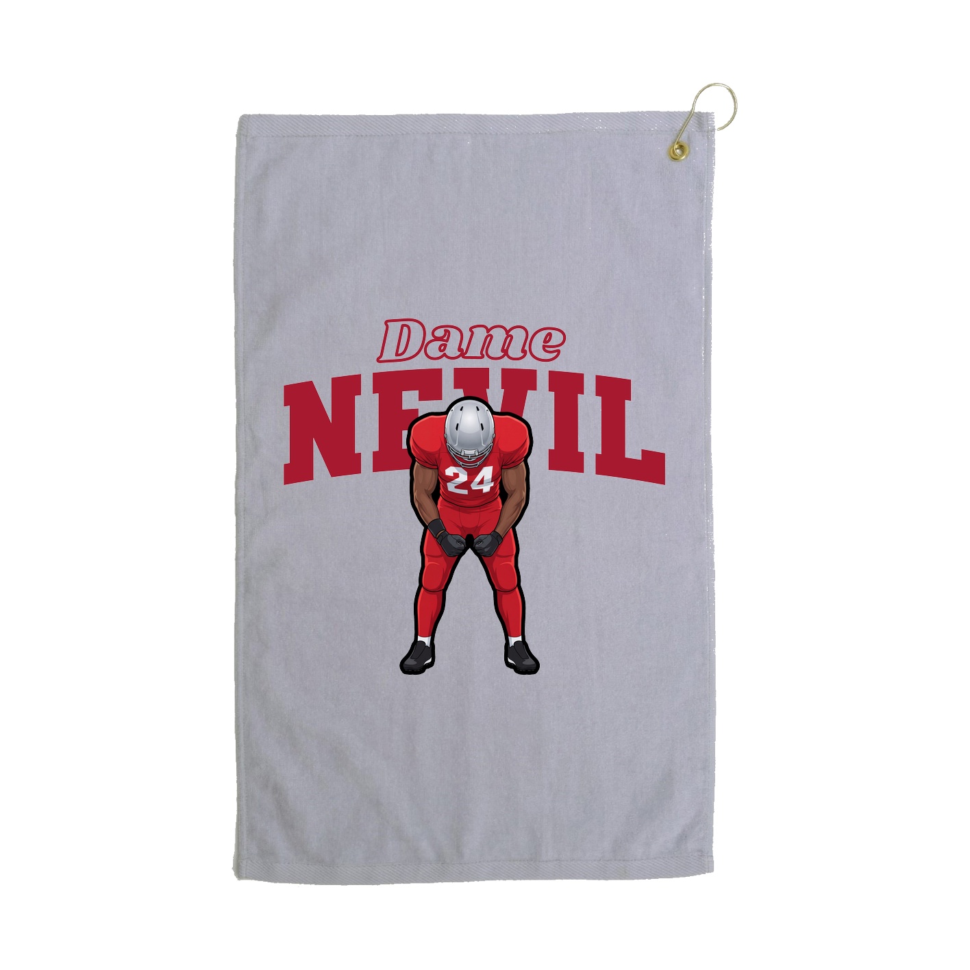 Golf Towel — Name Arch in Grey