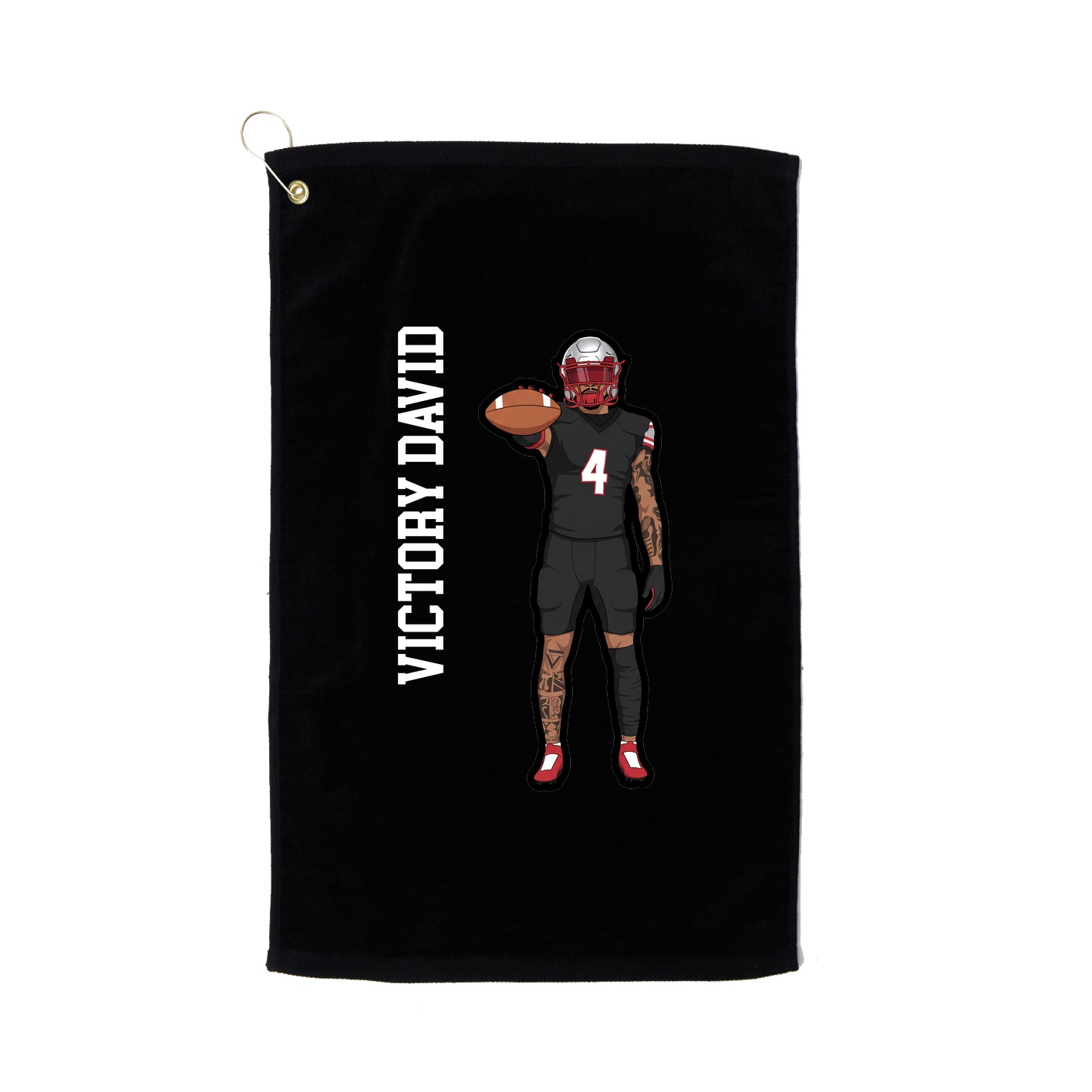 Golf Towel — Name Vertical in Black