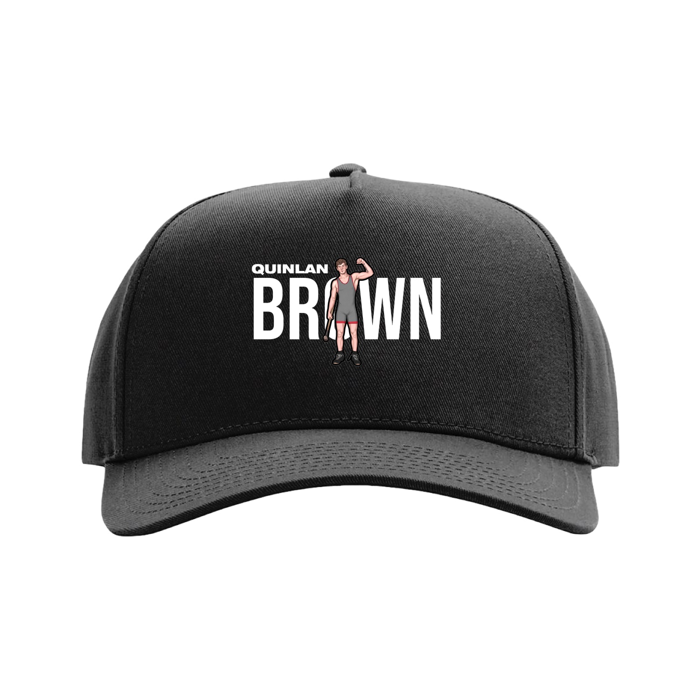 Full Fabric Five-Panel Champ Cap — Player Name in Black