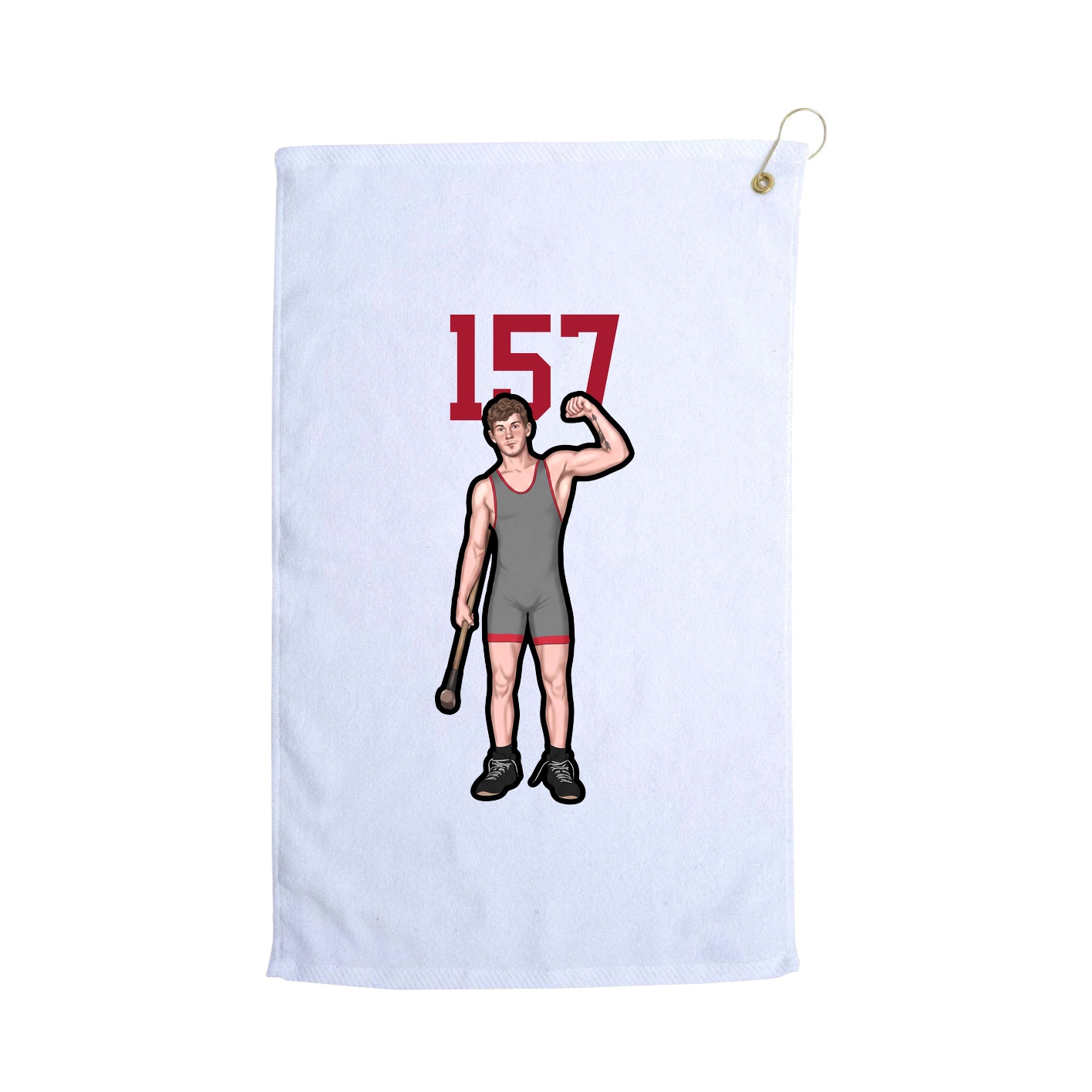 Golf Towel — Number Top in White