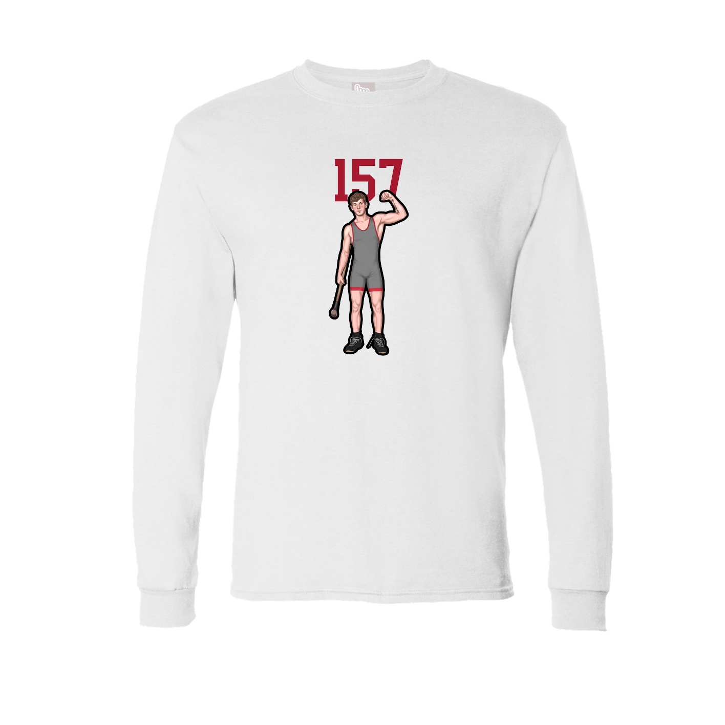 Long Sleeve Tee — Number Top in White