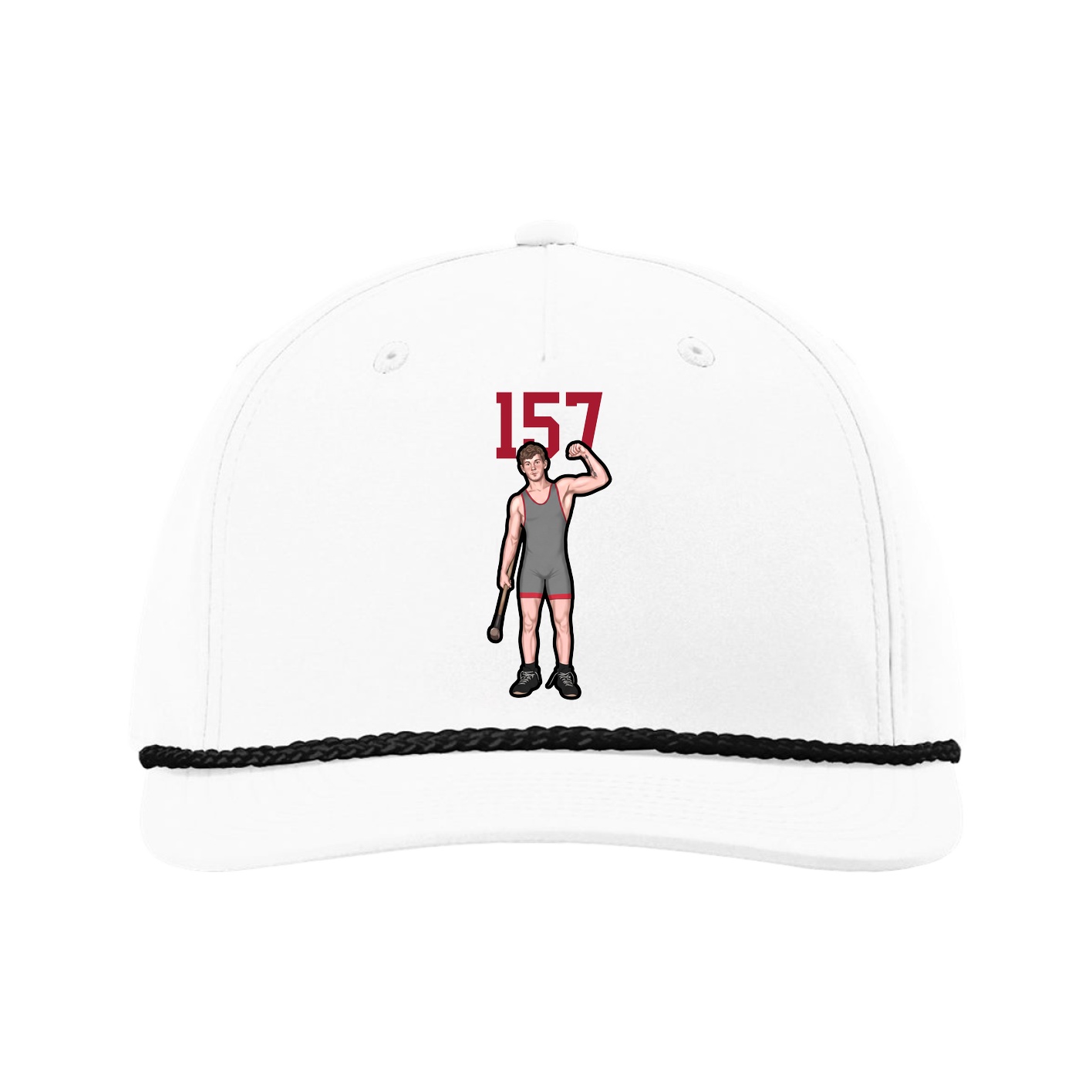 Five-Panel Classic Rope Cap — Number Top in White