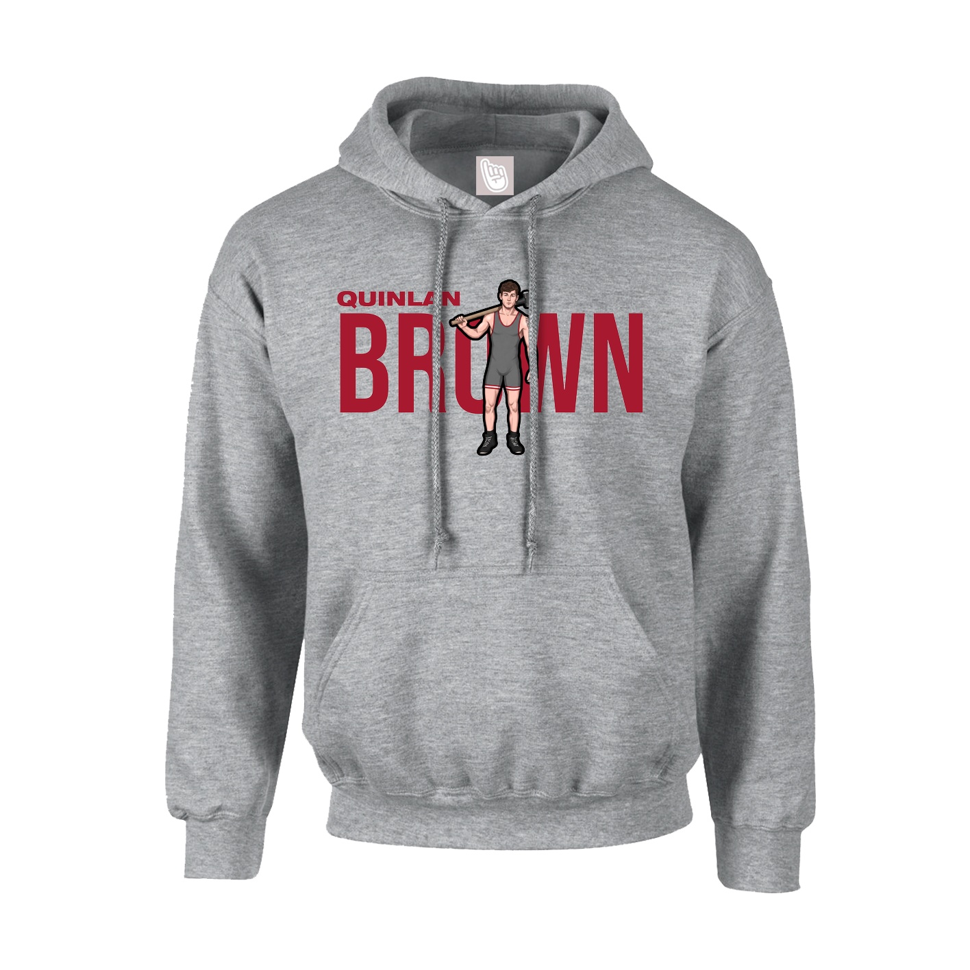 Youth Hoodie — Player Name in Grey