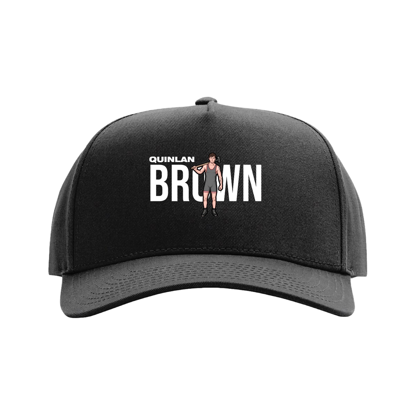 Full Fabric Five-Panel Champ Cap — Player Name in Black