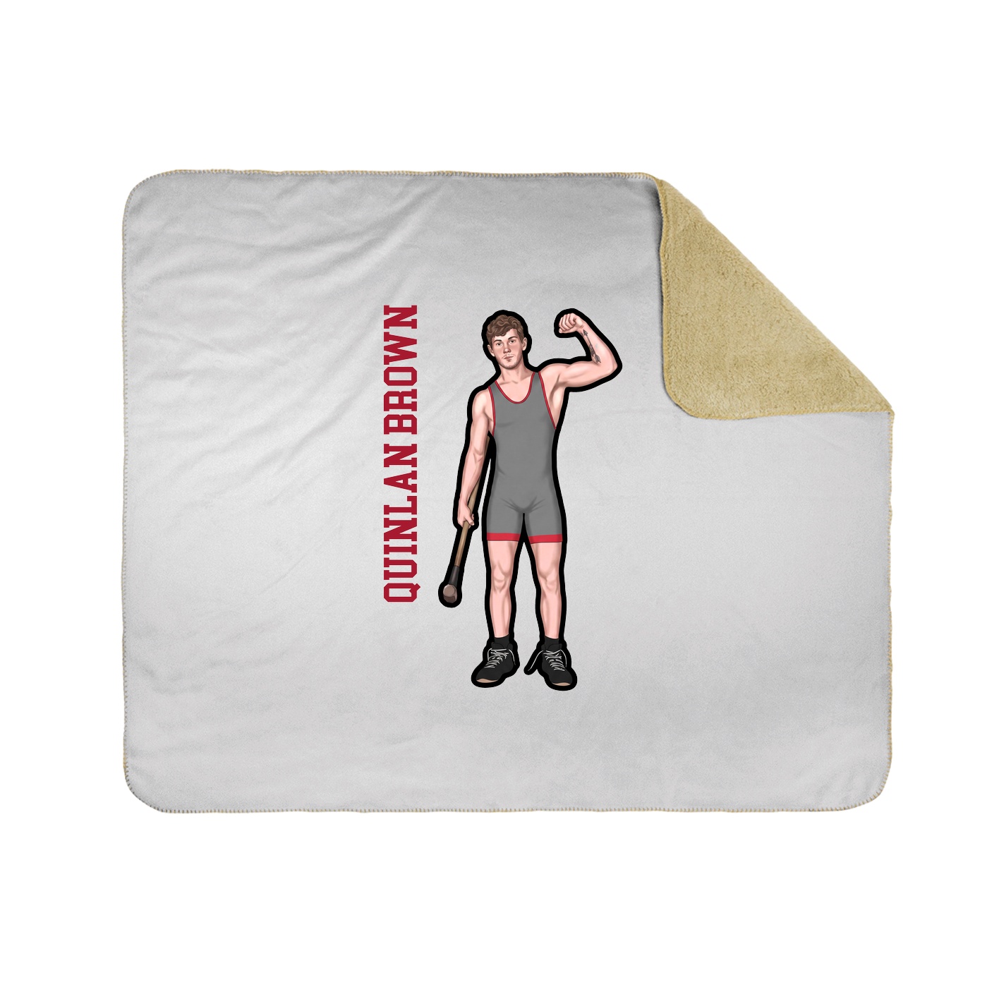 Throw Blanket — Name Vertical in White