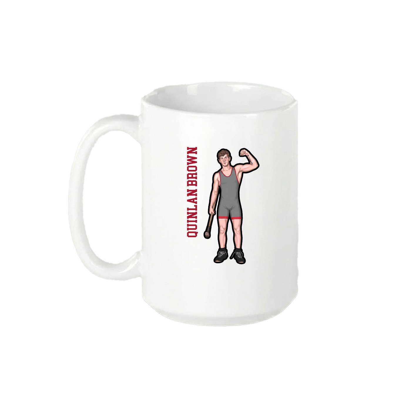 15oz Coffee Mug — Name Vertical in White