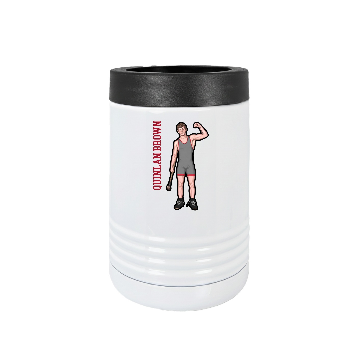 Beverage Holder — Name Vertical in White