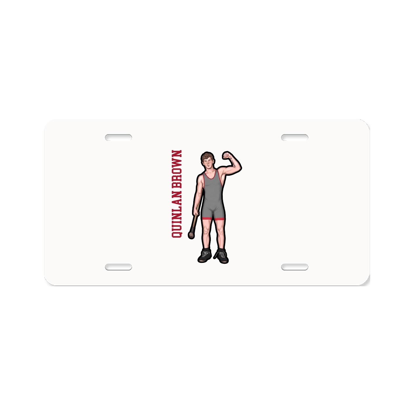 License Plate — Name Vertical in Classic