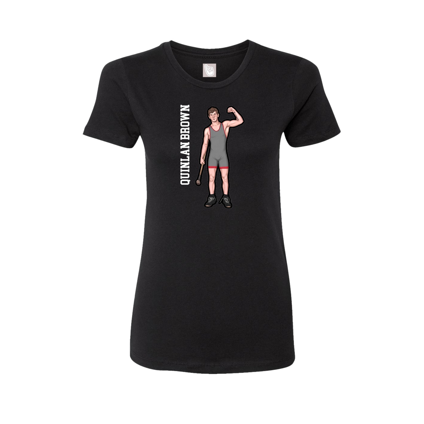 Womens Tee — Name Vertical in Black