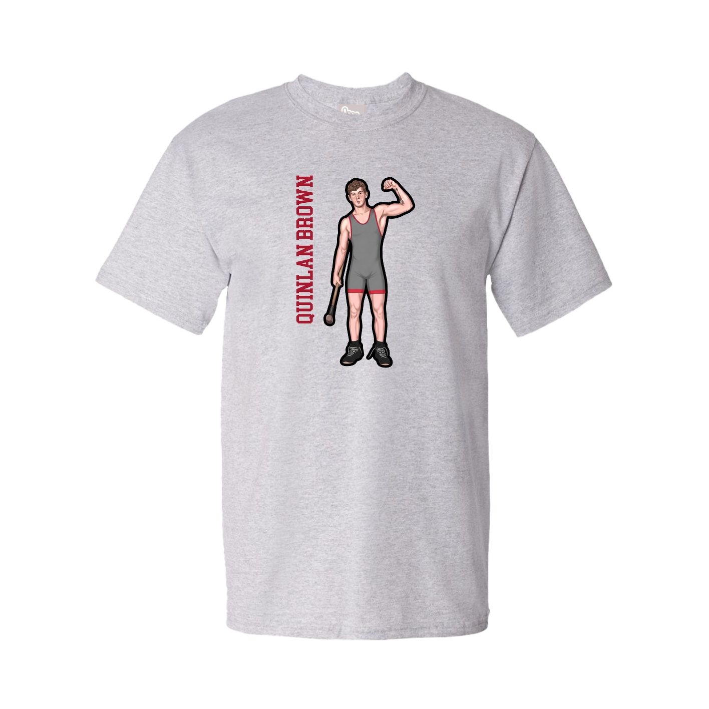 Youth Tee — Name Vertical in Grey