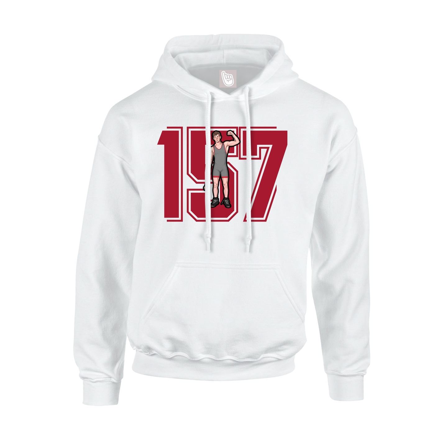 Hoodie — Number in White