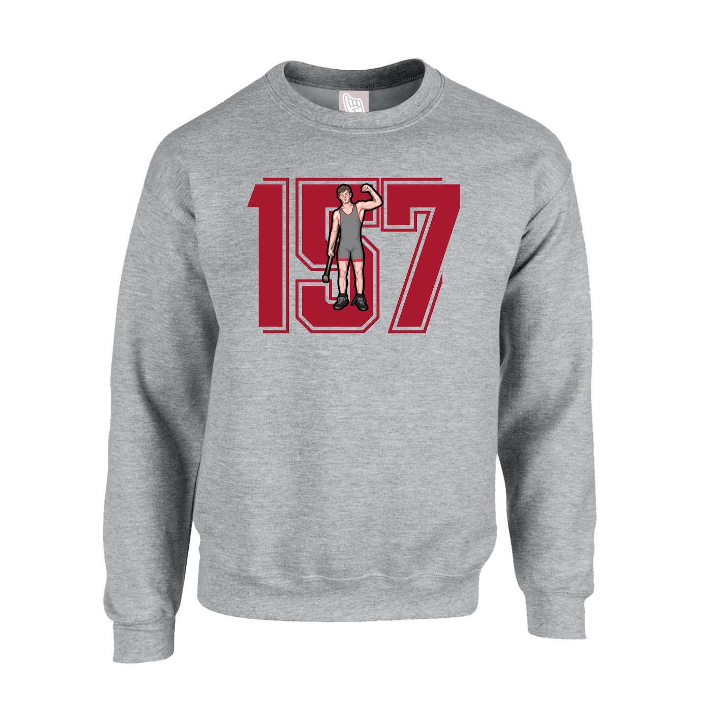 Fleece Crew — Number in Grey